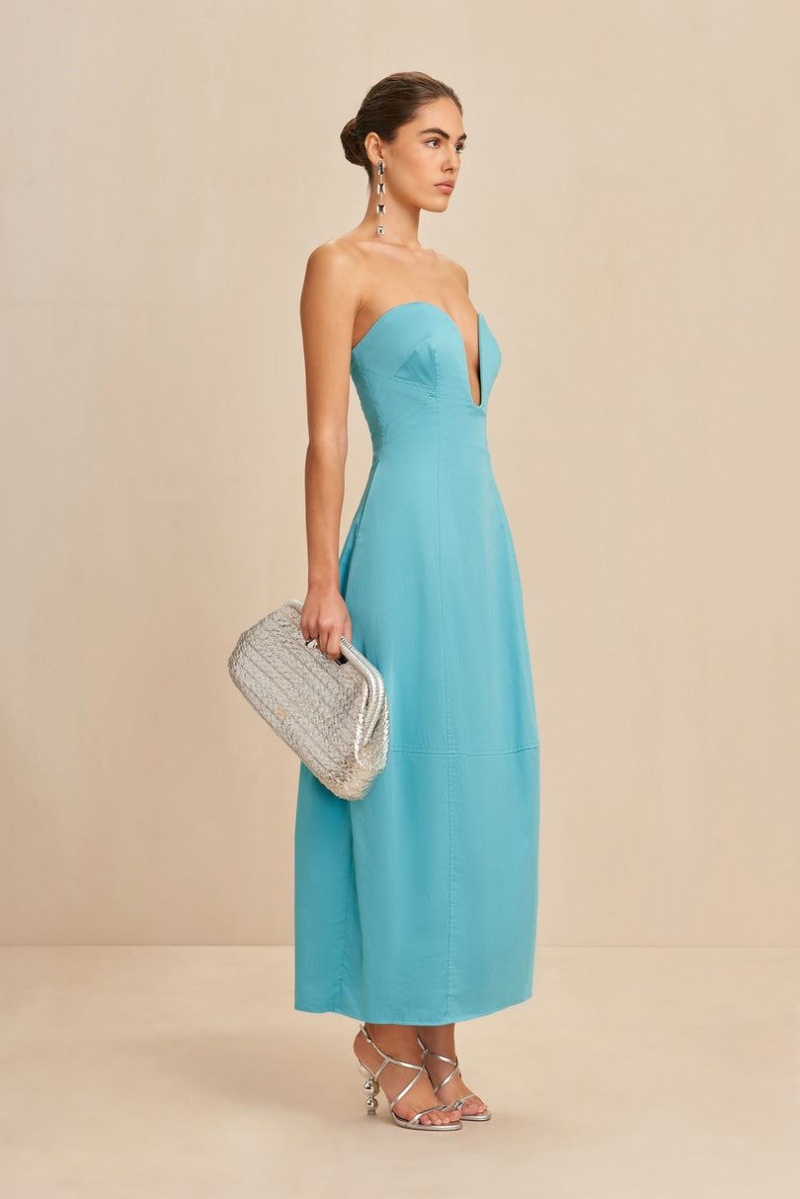 Cult Gaia Chiara Dress Turquoise | NZ 891506D