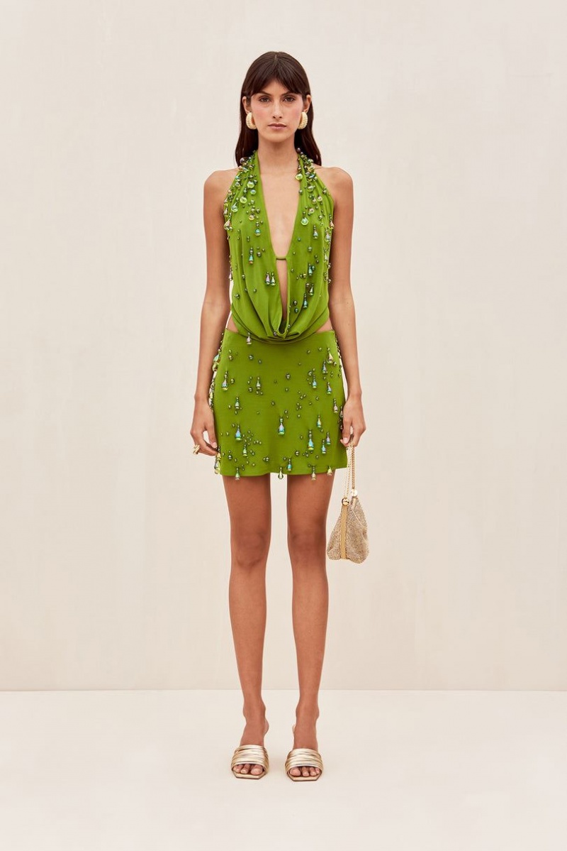 Cult Gaia Issey Dress Green | NZ 875642X