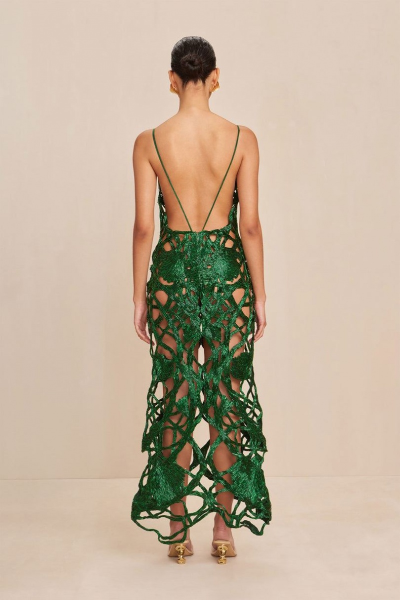 Cult Gaia Sita Gown Dress Green | NZ 687301P